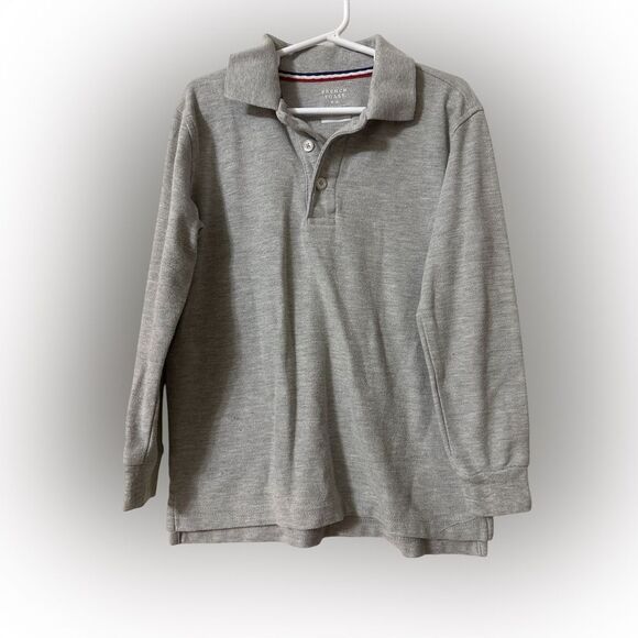 Boys size 8 French Toast Gray Classic Polo short sleeve Shirt - Picture 1 of 2